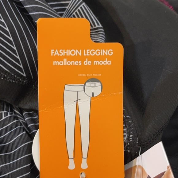 DANSKIN NOW FASHION MESH LEGGING Black Soot Print Reflective - Picture 13 of 13